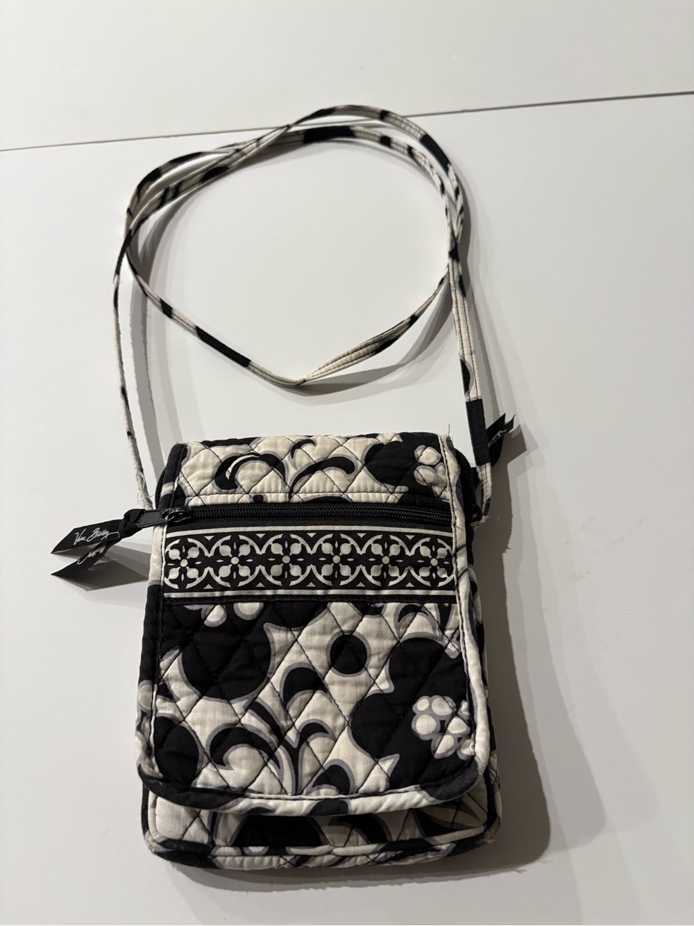 Vera Bradley Day and Nighy Black & White Quilted Crossbody Bag